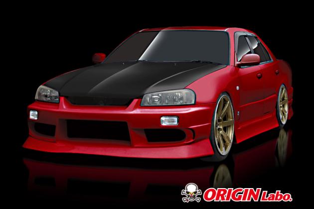 B West ビーウエスト Origin R34 スカイライン全年式ストリームライン エアロキット Er34 スカイラインセダン モタガレ